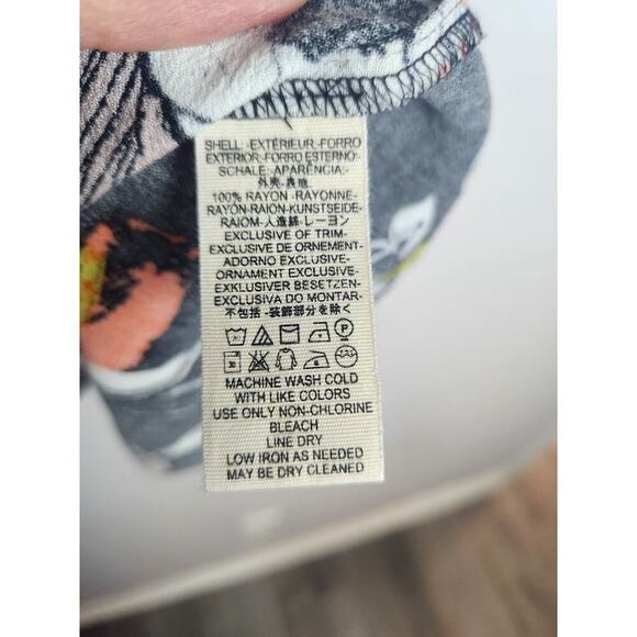 Free People Bella Print Tunic Black Floral Sz M Babydoll Romantic Boho peasant - Picture 5 of 7